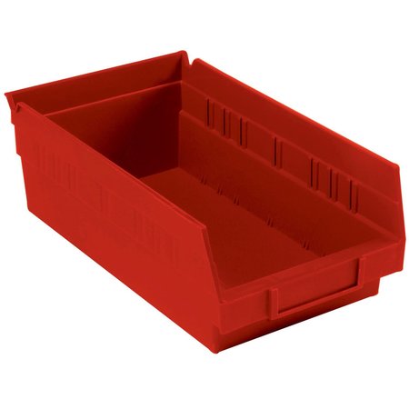 GLOBAL INDUSTRIAL Storage Bin, Polypropylene, 4 in H, Red 184838RD